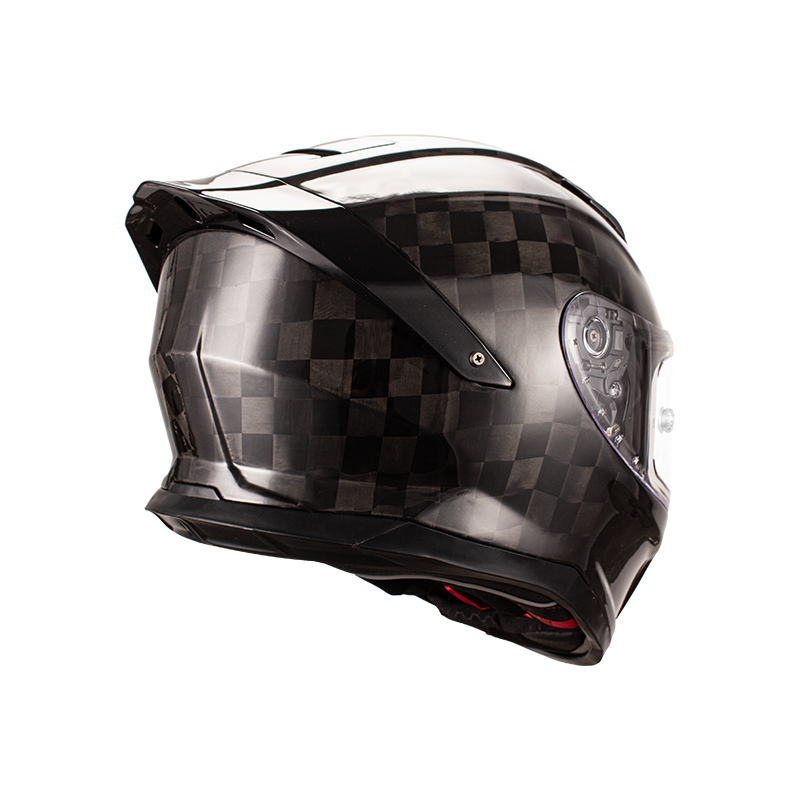 Casco de moto de fibra de carbono de cara completa 