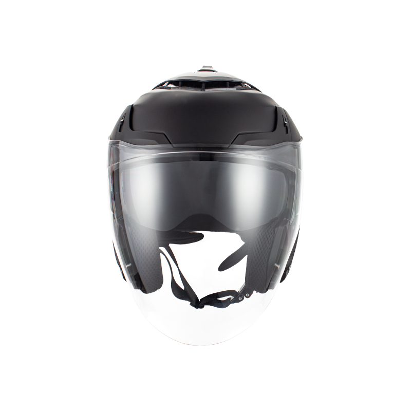 Casco de moto de cara abierta de carbono con viseras dobles