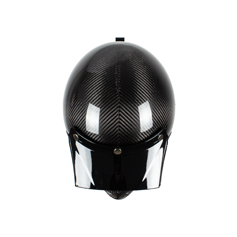 Casco de moto retro de fibra de carbono de cara completa