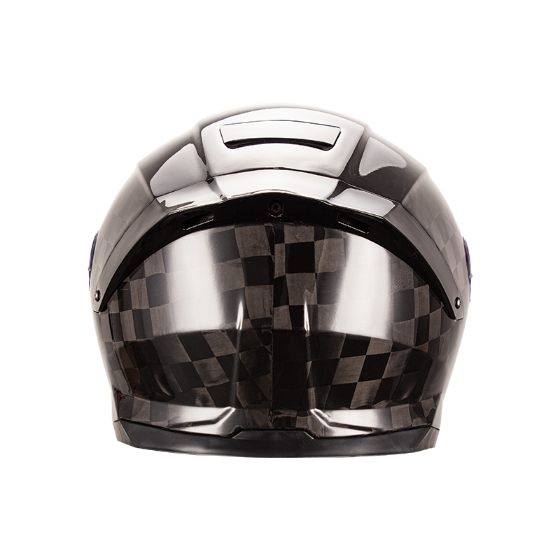 Casco de moto de fibra de carbono de cara completa 