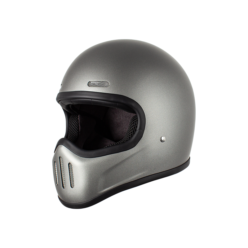 Casco de moto retro de carbono de cara completa 