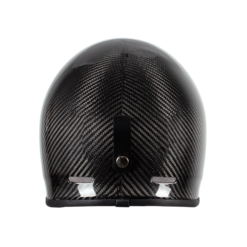Casco de moto retro de fibra de carbono de cara completa