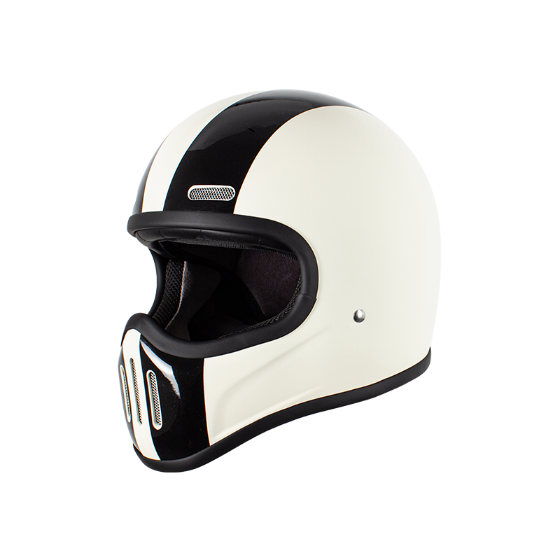 Casco de moto retro de carbono de cara completa 
