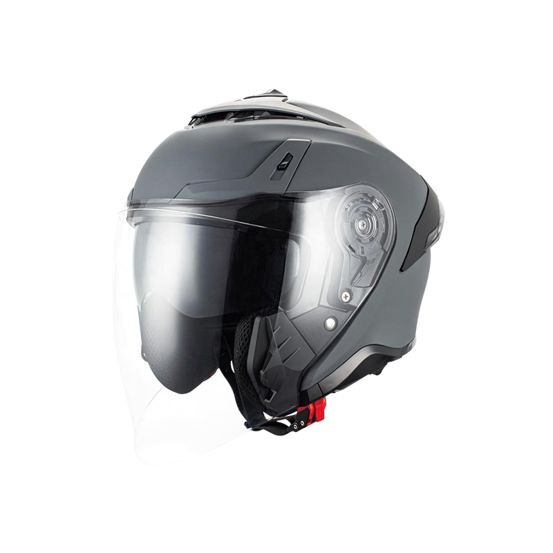 Casco de moto de cara abierta de carbono con viseras dobles