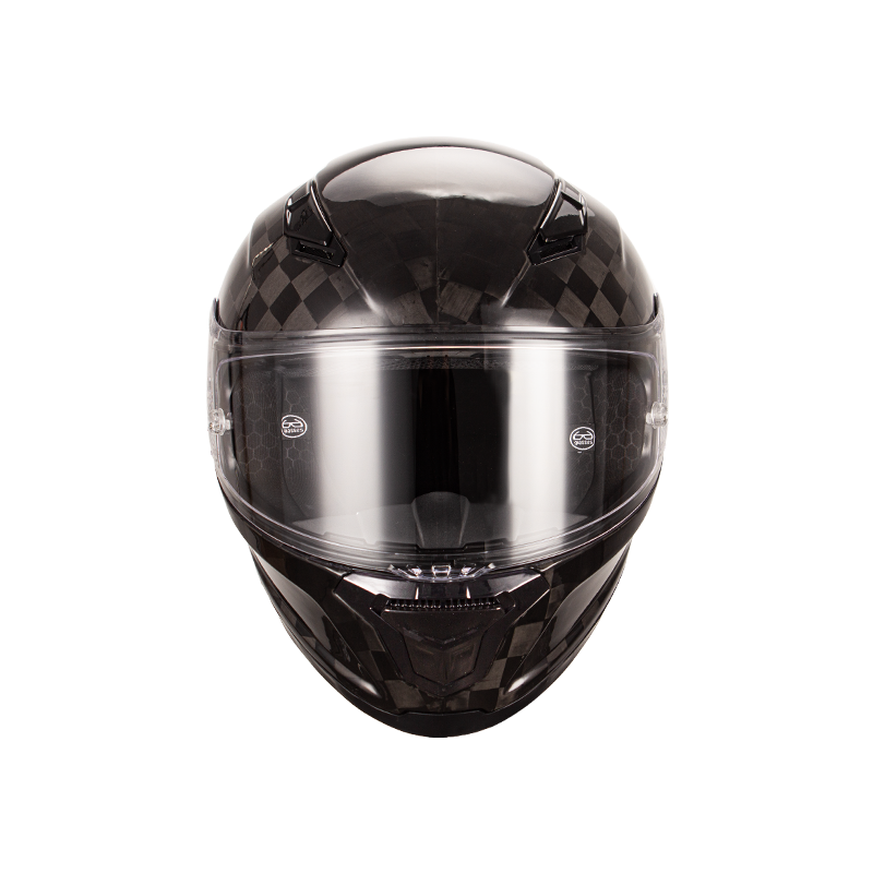 Casco de moto de fibra de carbono de cara completa 