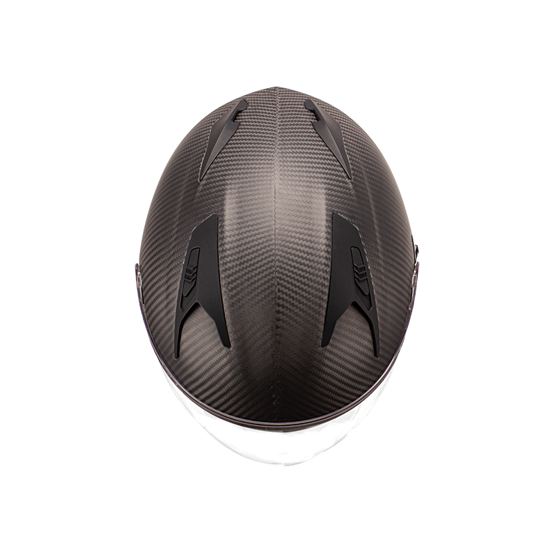 Casco de moto de cara abierta de fibra de carbono 