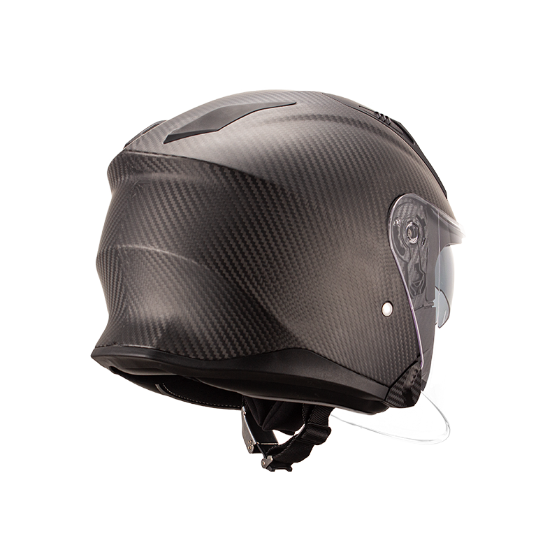 Casco de moto de cara abierta de fibra de carbono 