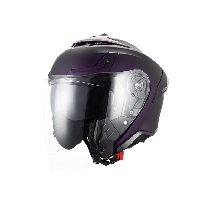 Casco de moto de cara abierta de carbono con viseras dobles
