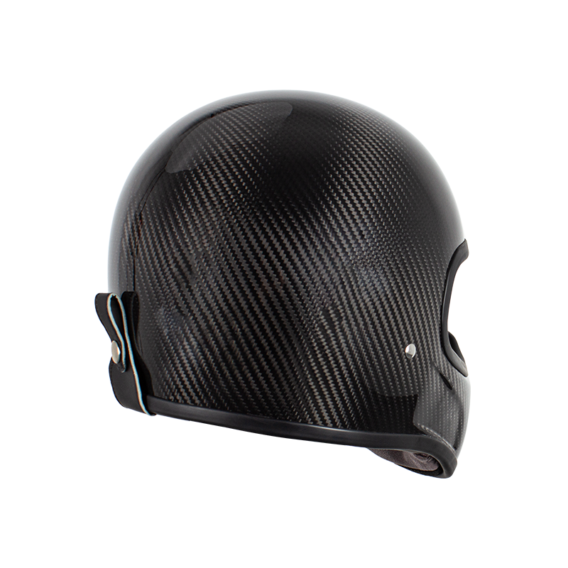 Casco de moto retro de carbono de cara completa 