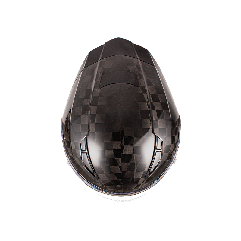 Casco de moto de fibra de carbono de cara completa 