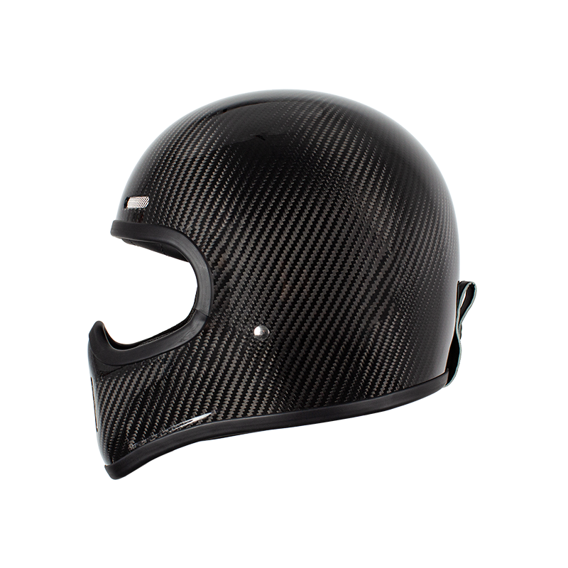 Casco de moto retro de carbono de cara completa 